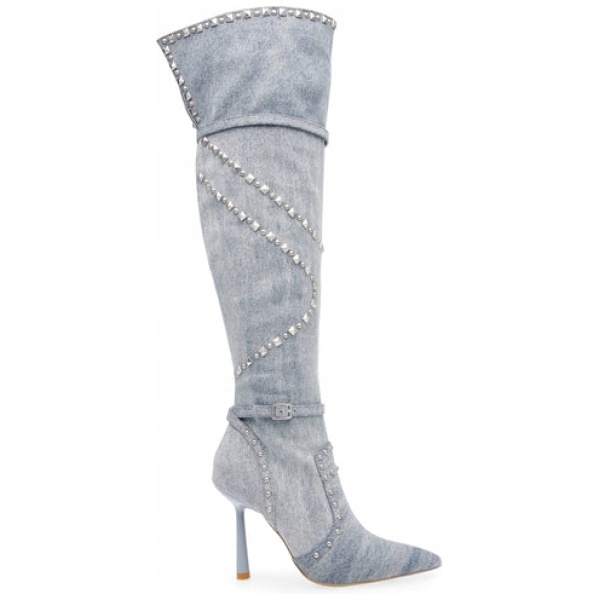 Multioutlet - Kozaki Steve Madden Fasten-Up Blue Denim R42