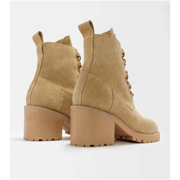 Multioutlet - Maje Camel Suede Heeled Ankle Boots R.38