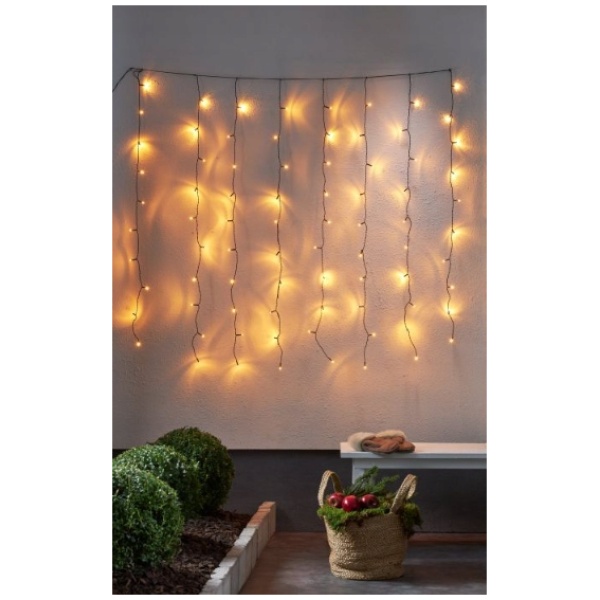 Multioutlet - Golden Warm White Lampki Choinkowe Kurtyna 1,3X1,3Mb 80 Led Ip44