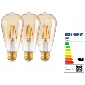 3X Żarówka dekoracyjna Vintage E27 ST64 4W 2200K