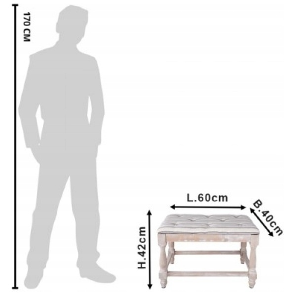 Multioutlet - Stołek Pufy Clayre &Amp; Eef 60X40X42 Cm