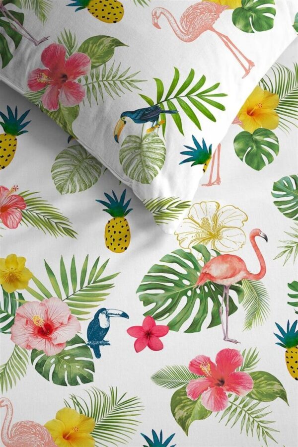 Multioutlet - Komplet Pościeli Ambiante Amb Tropical Flamingo 155X220 Cm + 80X80