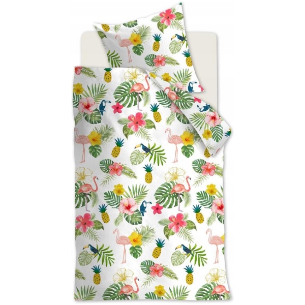 Multioutlet - Komplet Pościeli Ambiante Amb Tropical Flamingo 155X220 Cm + 80X80