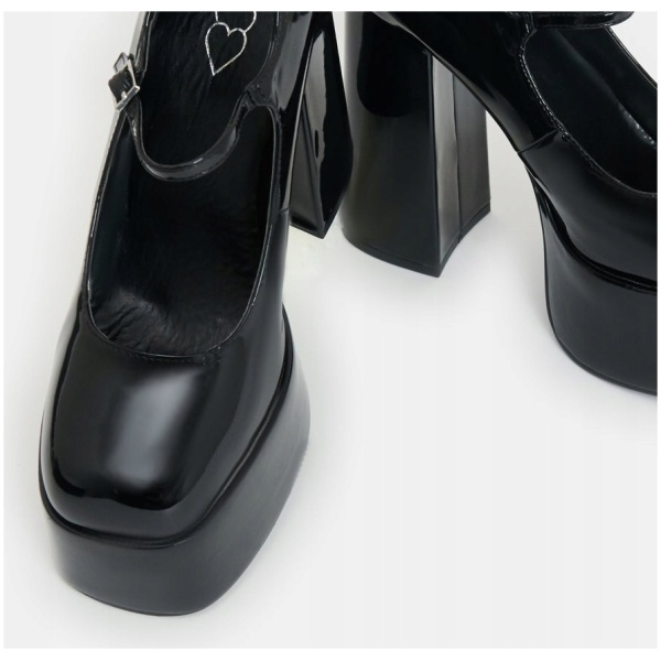 Multioutlet - Koi Darkbloom Black Patent Platform Heels R.38