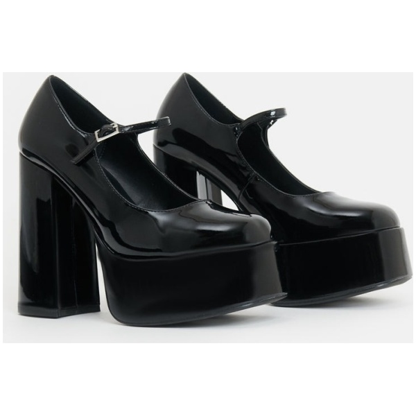 Multioutlet - Koi Darkbloom Black Patent Platform Heels R.38