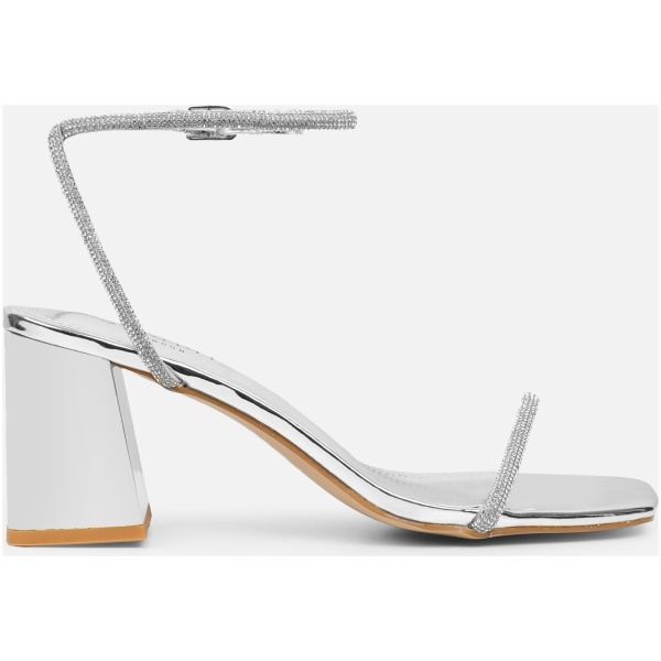 Najlepszy Outlet W Warszawie Multioutlet - Buty Ciel Silver Mirror Diamante Low Block Heeled Sandals R.40