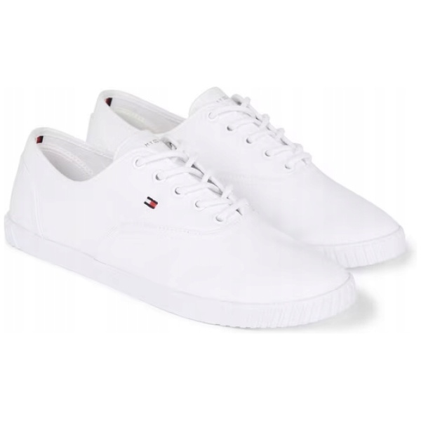 Multioutlet - Damskie Płócienne Sznurowane Tenisówki Tommy Hilfiger R.36