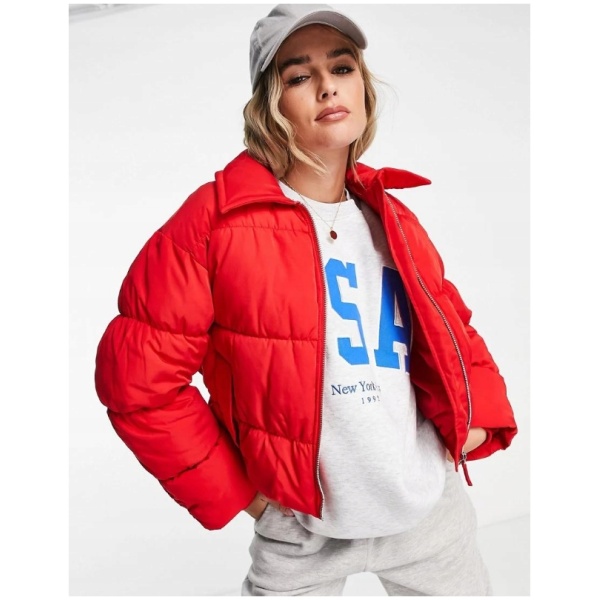 Multioutlet - Monki Red Bright Pikowana Ocieplana