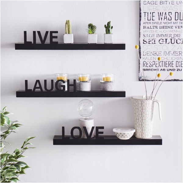 Multioutlet - Dekoracyjna Półka Ścienna My Home Live - Love - Laugh