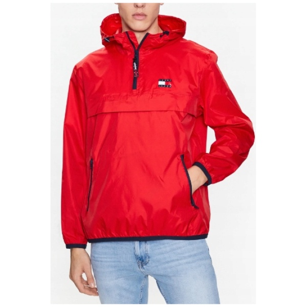 Najlepszy Outlet W Warszawie Multioutlet - Tommy Jeans Kurtka Anorak Chicago Dm0Dm15906 Czerwona Wodoszczelna Xl