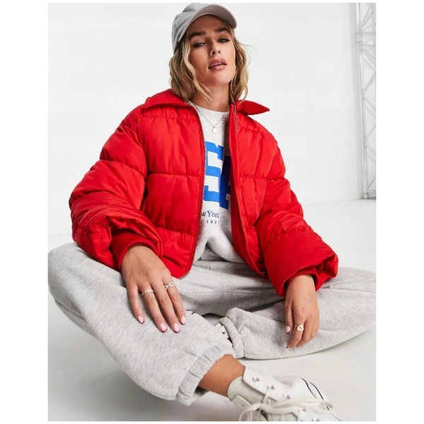 Multioutlet - Monki Red Bright Pikowana Ocieplana