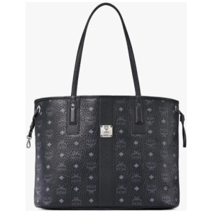 Mcm Reversible Liz Shopper In Visetos - Black - Medium