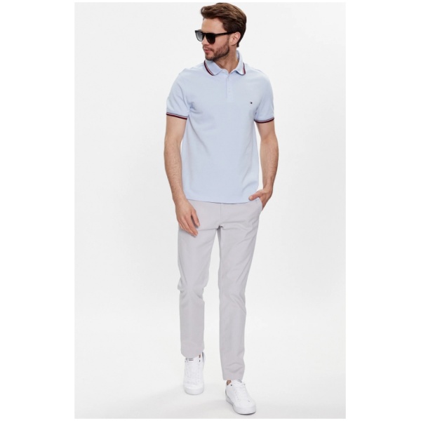 Najlepszy Outlet W Warszawie Multioutlet - Tommy Hilfiger Polo 1985 Mw0Mw30750 Błękitny Slim Fit Xxxl