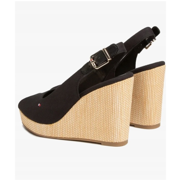 Najlepszy Outlet W Warszawie Multioutlet - Tommy Hilfiger Espadryle Iconic Elena Sling Back Wedge Czarny R35