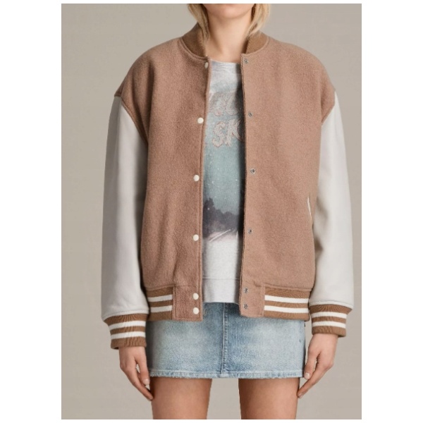 Najlepszy Outlet W Warszawie Multioutlet - Allsaints Base Bomber Jacket In Smoke Orange/White S