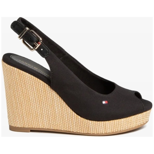 Najlepszy Outlet W Warszawie Multioutlet - Tommy Hilfiger Espadryle Iconic Elena Sling Back Wedge Czarny R35